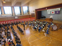オープニングセレモニーで、さいたま市消防音楽団とレインボーブラスがコラボレーションしました。